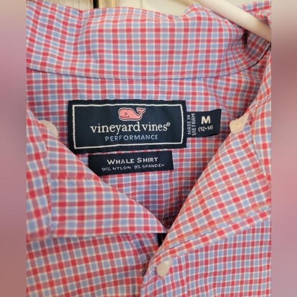 Vineyard Vines Performance Whale Shirt Boys Size Medium 12-14 Button Down Polo - Picture 9 of 10